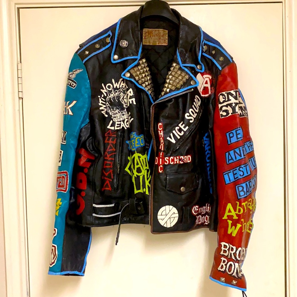 PUNK LEATHER JACKET.  UK 82 style Oi / punk